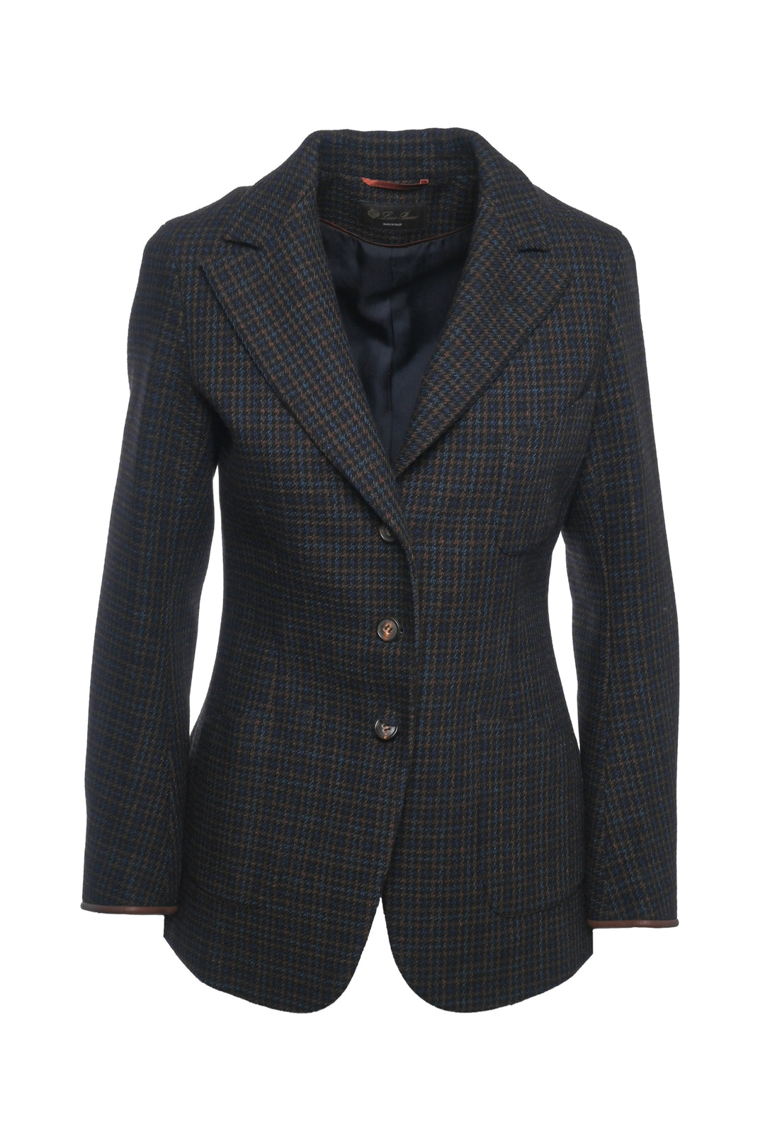 Loro Piana Size 42 Check Tweed Wool 3 Button Blazer
