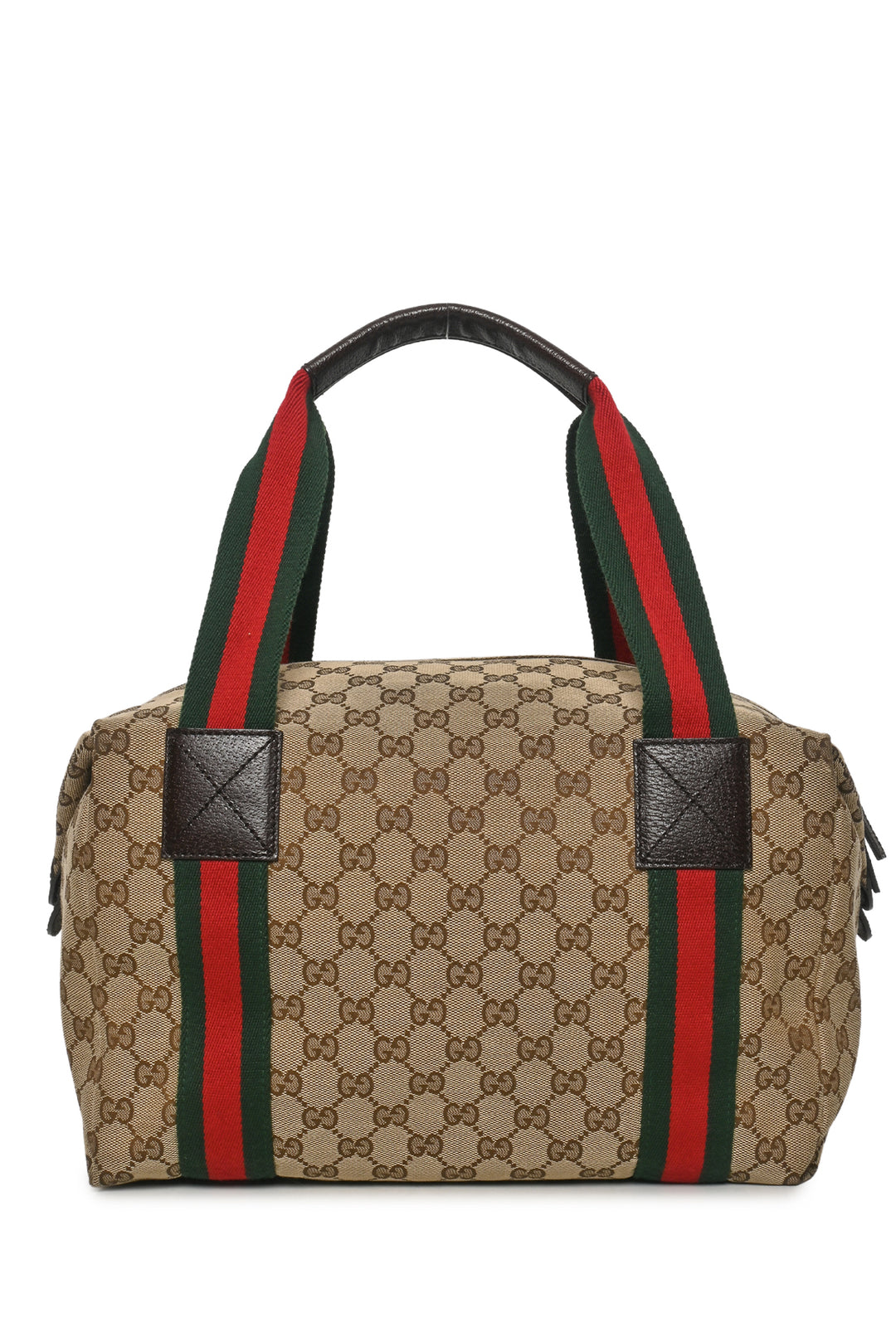 Gucci Medium GG Canvas Web Boston Bag