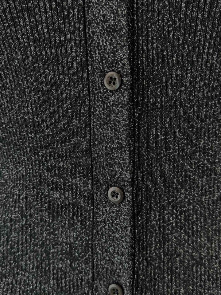 Prada Size 42 2019 Wool & Silk Ribbed Sparkle Cardigan