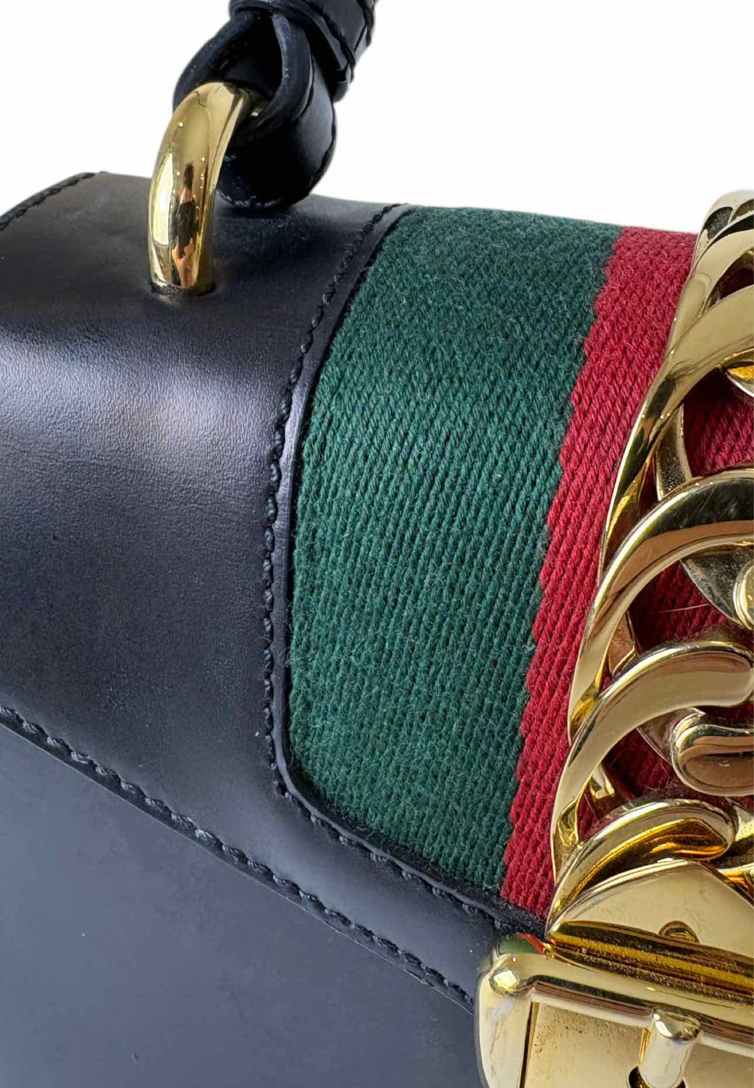 Gucci Sylvie  Mini Web Stripe Leather Purse