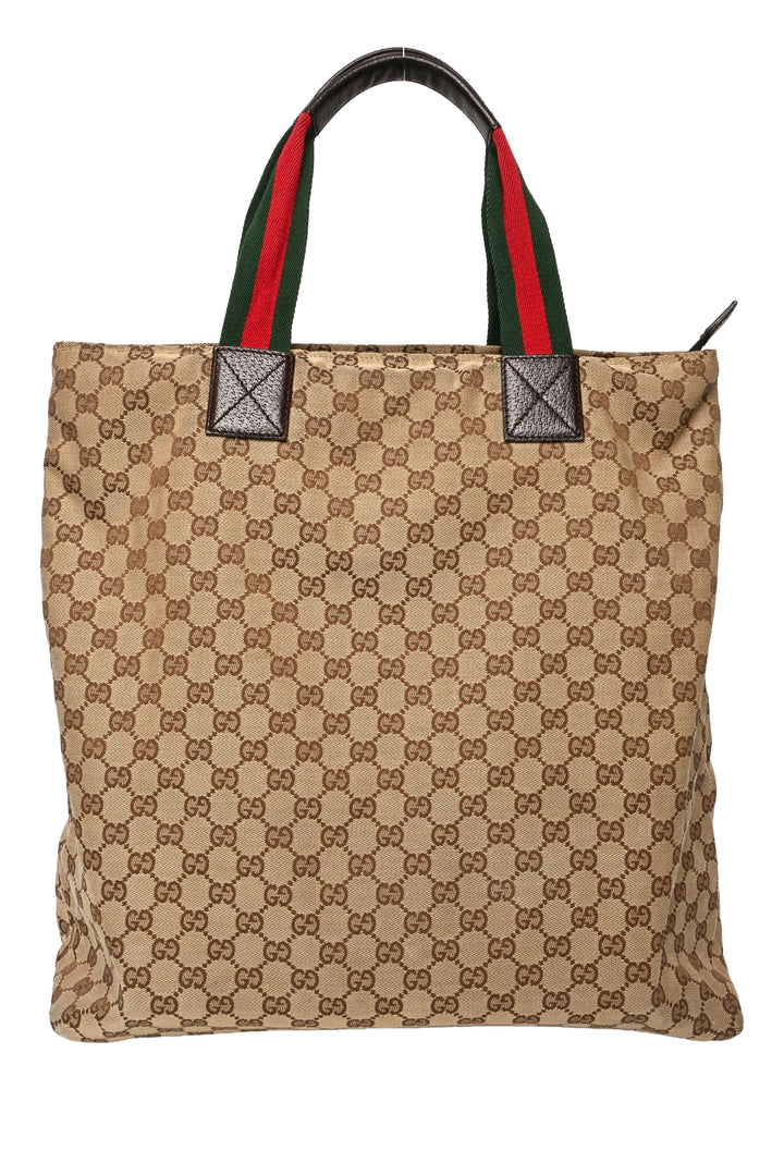 Gucci Vintage GG Monogram Large Web Handle Tote