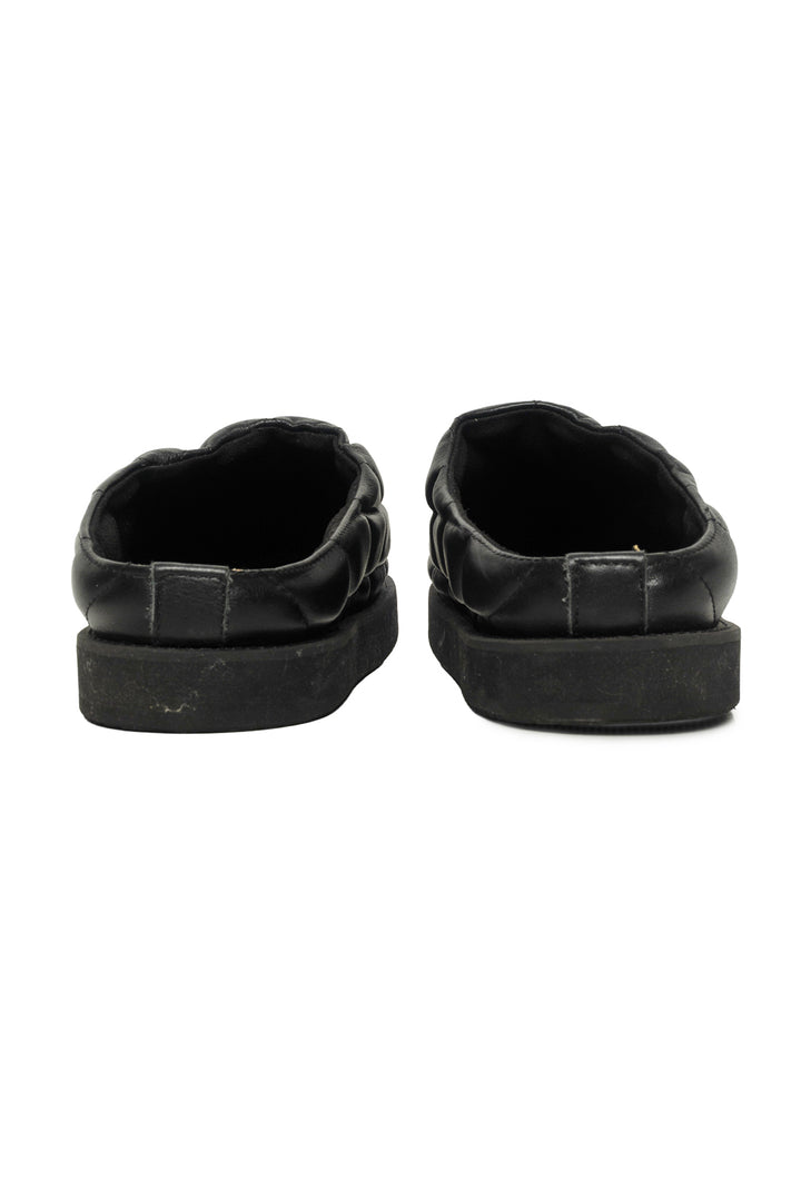 Y's by Yohji Yamamoto Size 3 Diamond Quilted Leather Slipper Flats