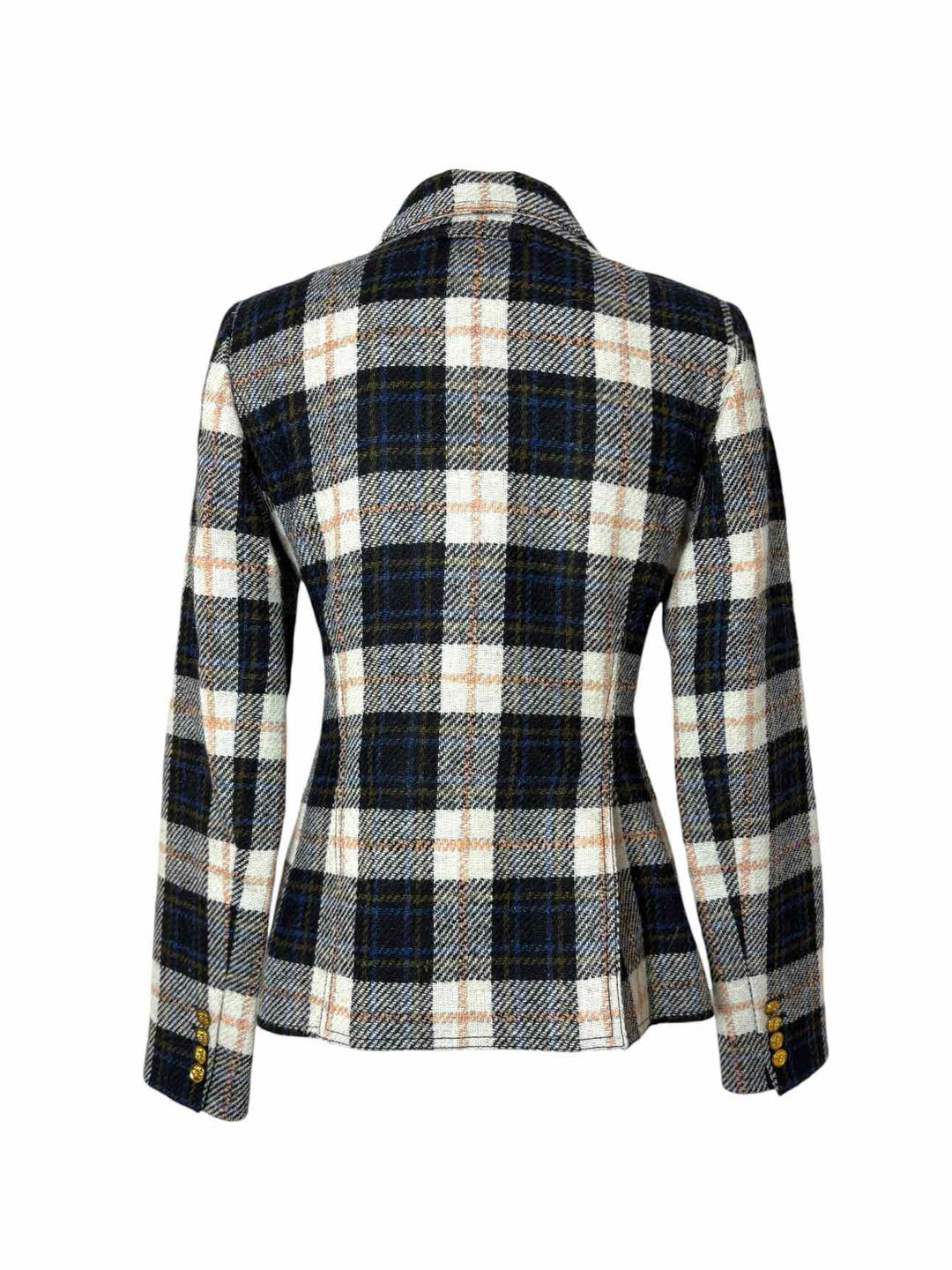 Smythe Size 10 Plaid Wool Tweed Blazer