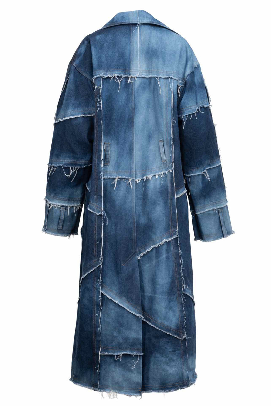 Paloma Lira Size XL Sample Upcycled Patchwork Denim Trench Coat