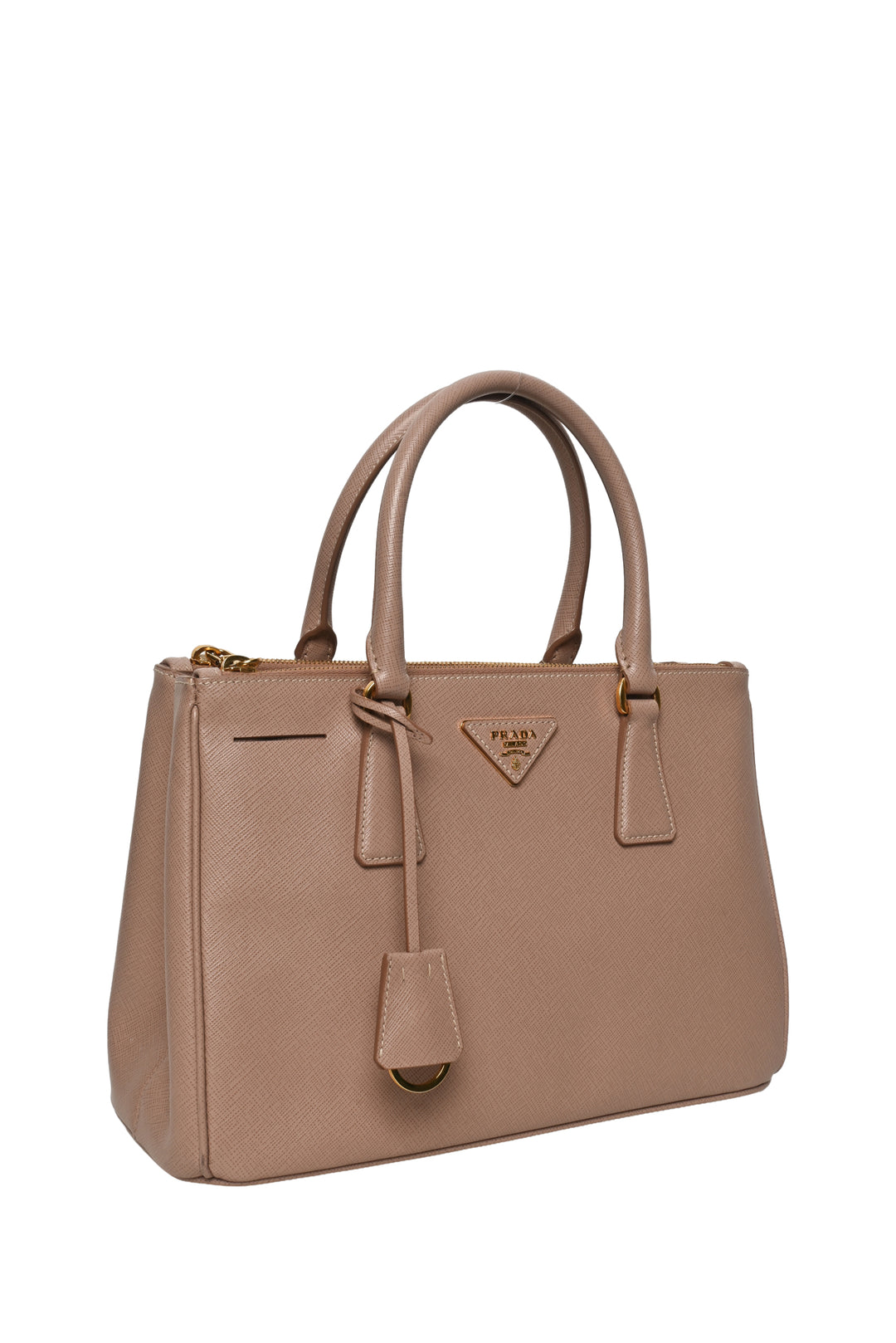 Prada Saffiano Small Double Zip Galleria Tote