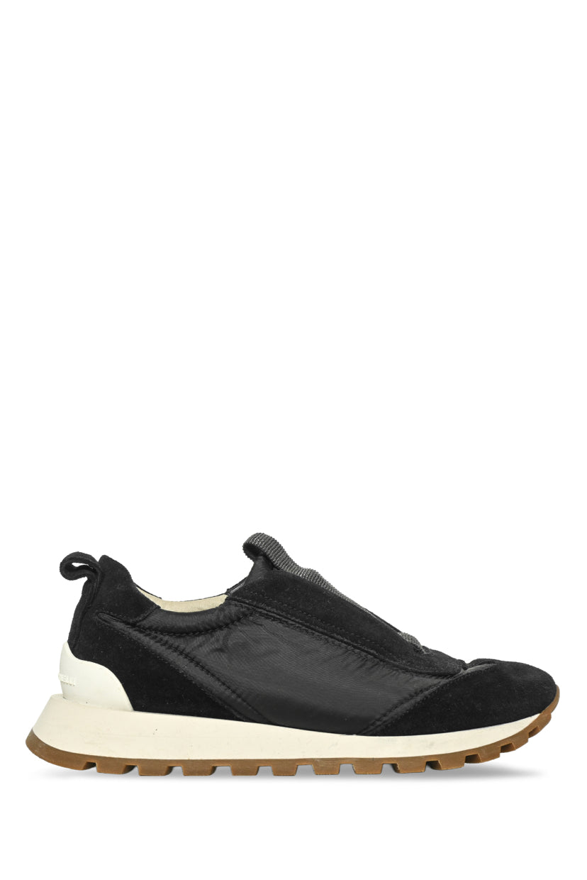 Brunello Cucinelli Size 37 Suede & Technical Fabric Slip On Sneaker