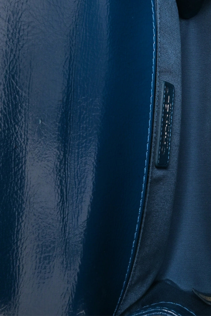 Chanel 2018 Patent Quilted Medium Boy Shoulder Bag