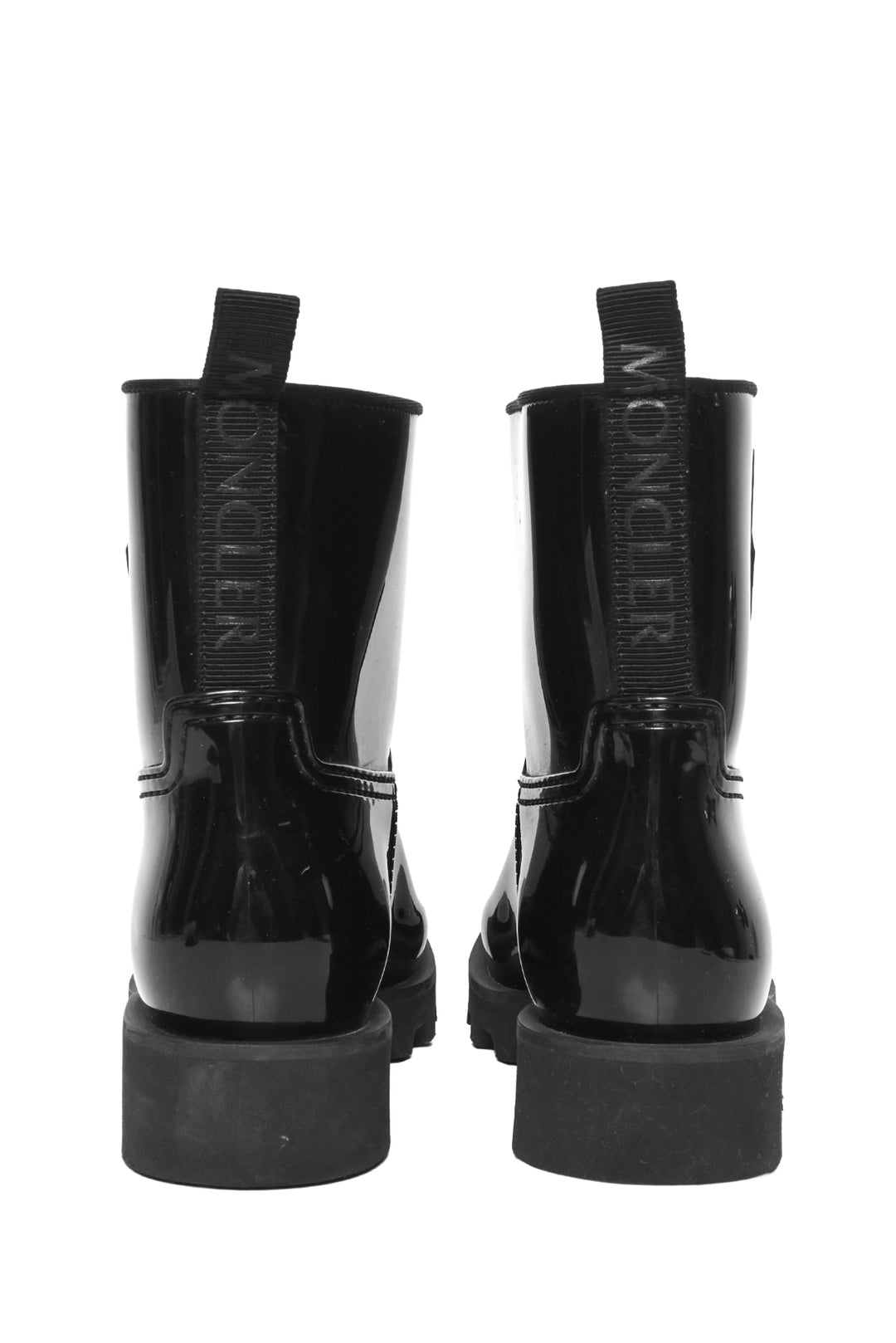 Moncler Size 40 High Shine Finish Ankle Rain Boots