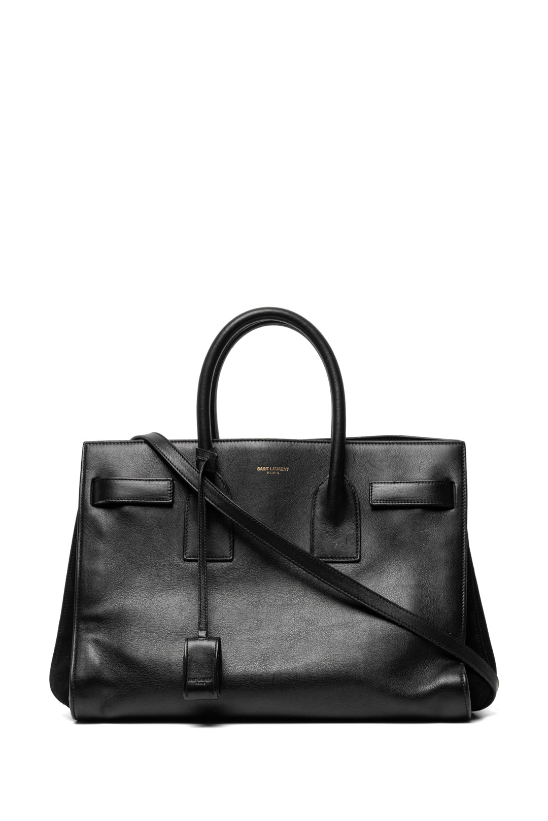Saint Laurent Medium Smooth Leather & Suede Supple Sac De Jour Tote