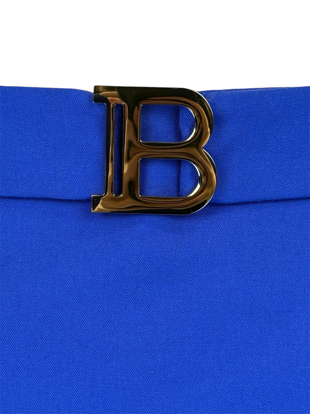 Balmain Size 36 B Logo Wrap Effect Wool Mini Skirt