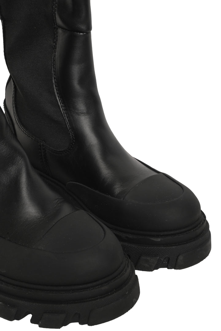Ganni Size 38 Cleated High Chelsea Boots