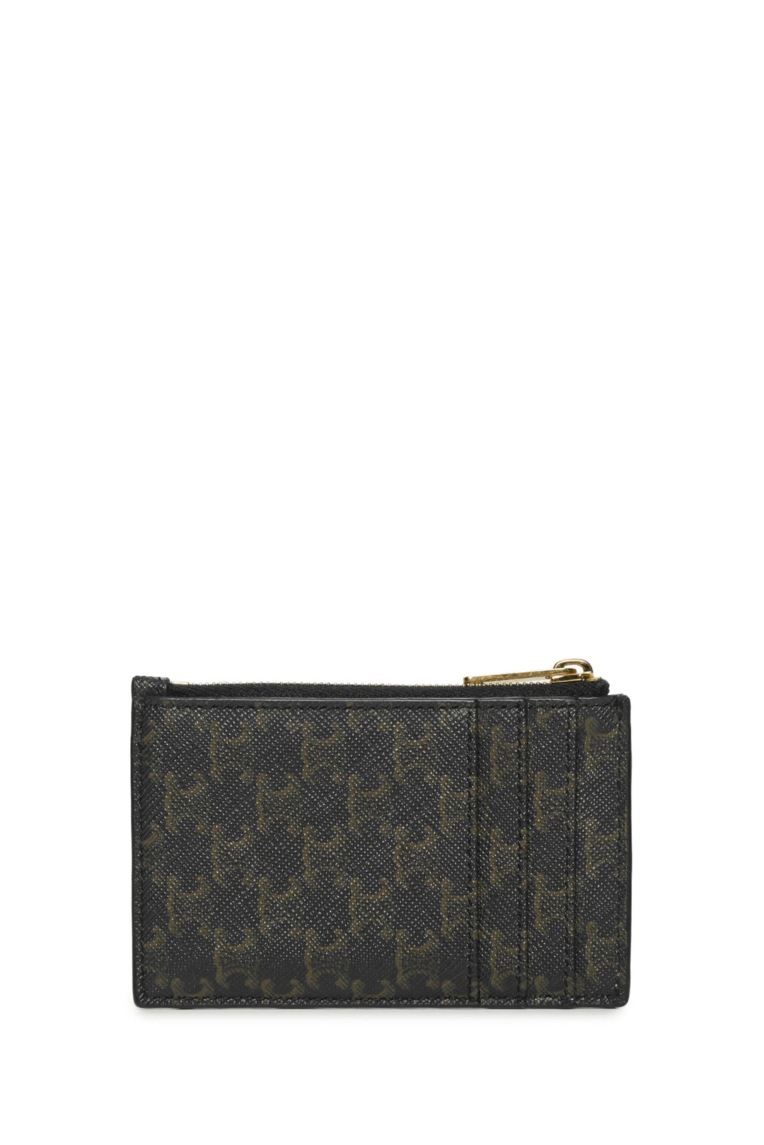 Celine Triomphe Canvas & Lambskin Zipped Card Holder