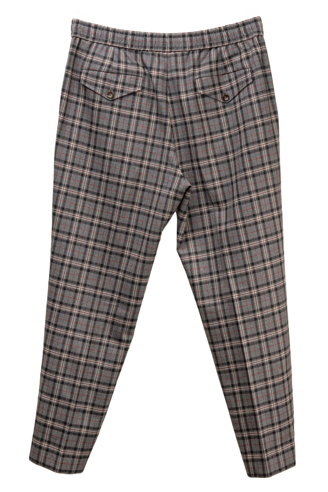 Gucci Size 32 Men's 2018 Elasticized Waistband Check Print Wool Pants
