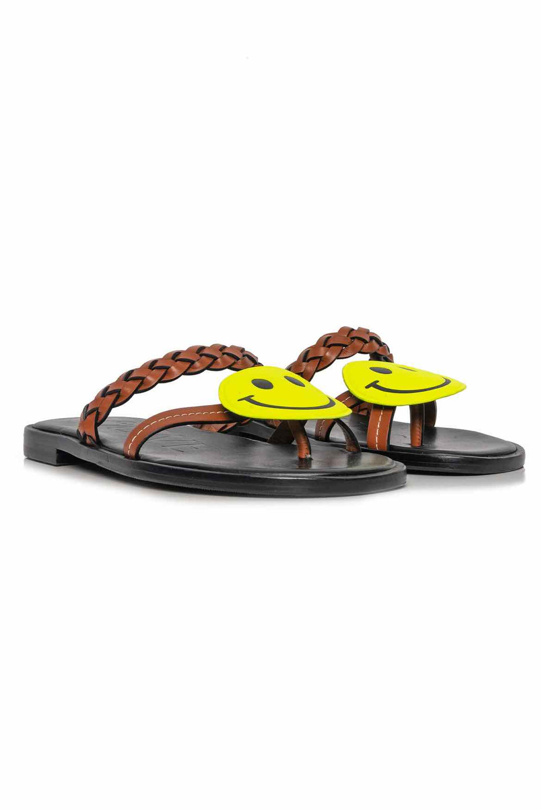 Loewe x Smiley Size 36 Braided Leather Sandals