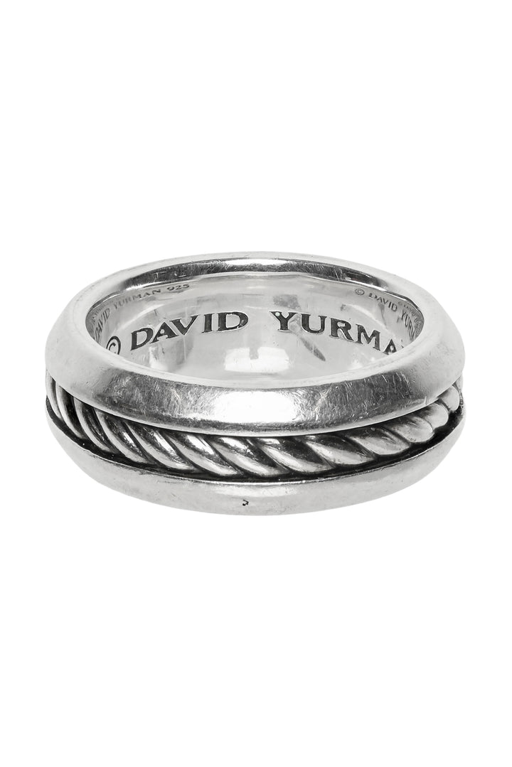 David Yurman Size 9 925 Silver Cable Inset Band Ring