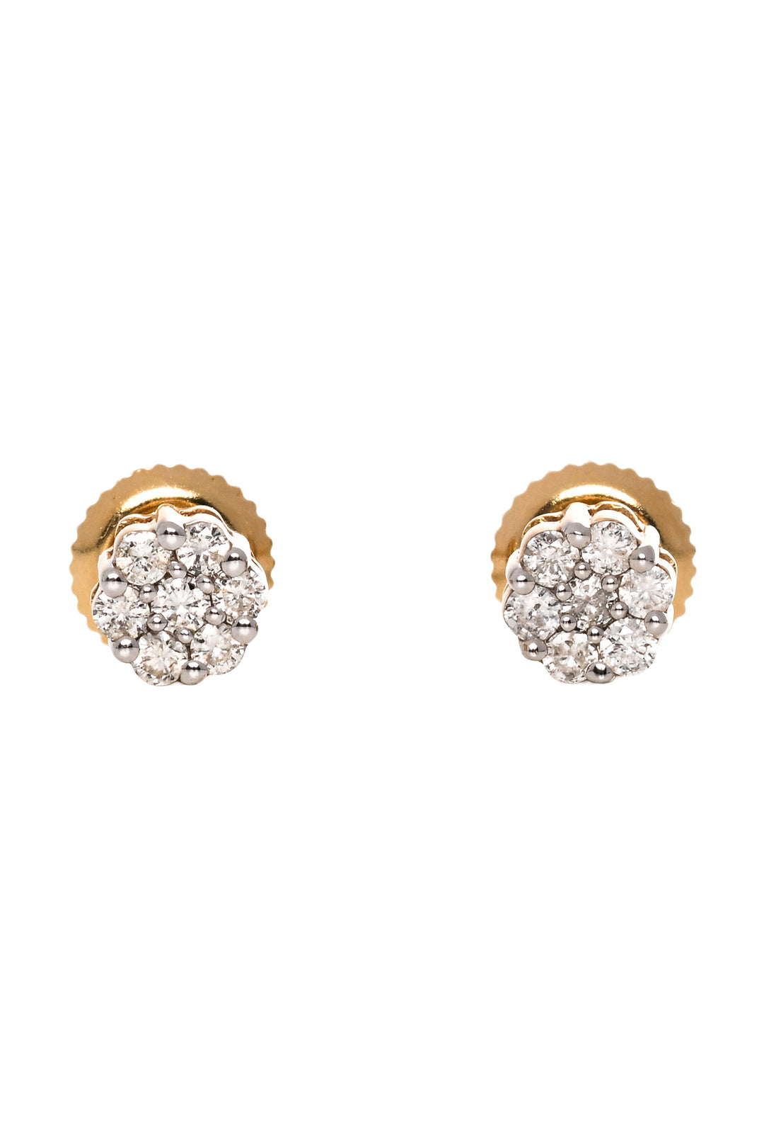 Ann Louise 14K Sunflower Diamond Stud Earrings