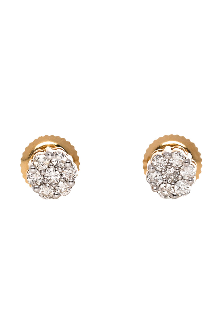 Ann Louise 14K Sunflower Diamond Stud Earrings