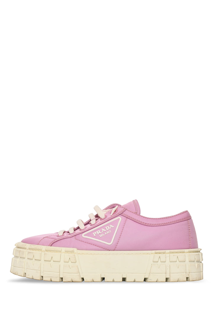 Prada Size 38.5 Re-Nylon Gabardine Triangle Logo Double Wheel Sneaker
