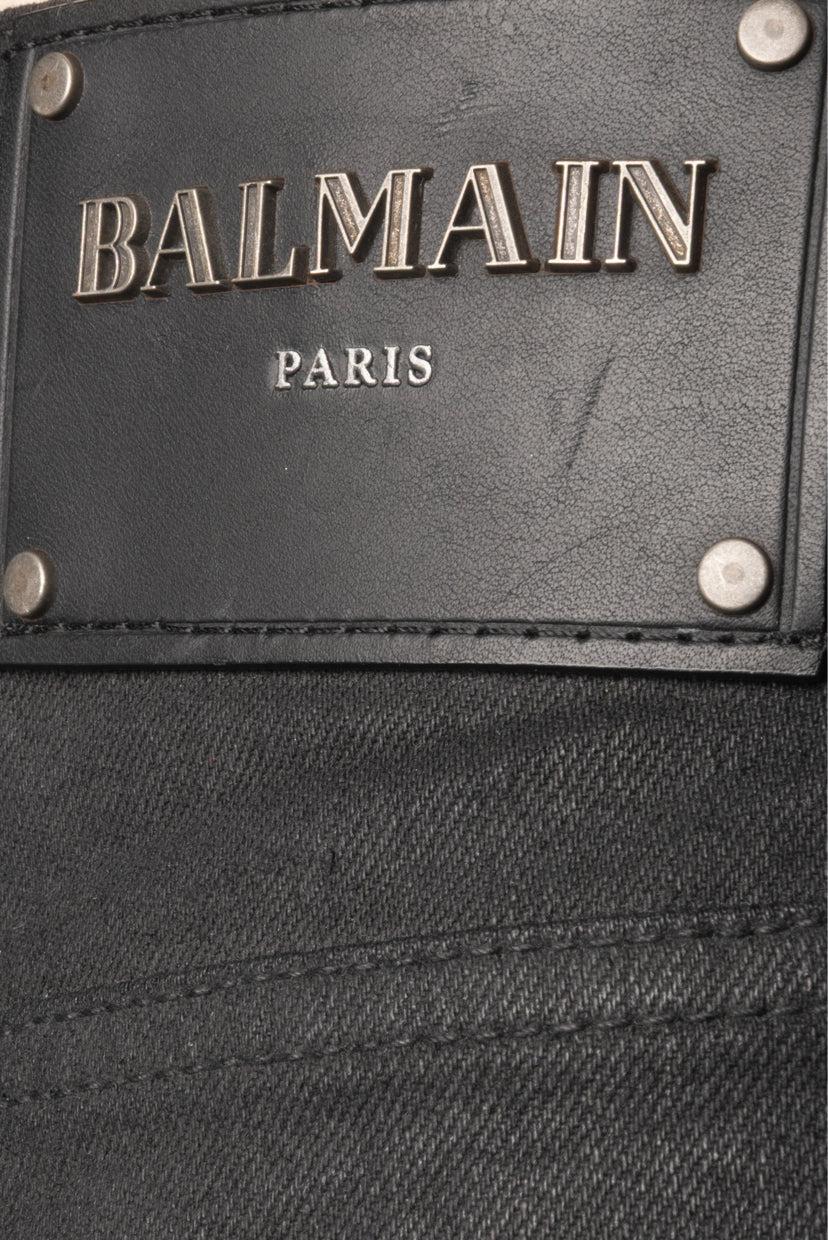 Balmain Size 36 Men's Coated Denim Slim Fit Jeans