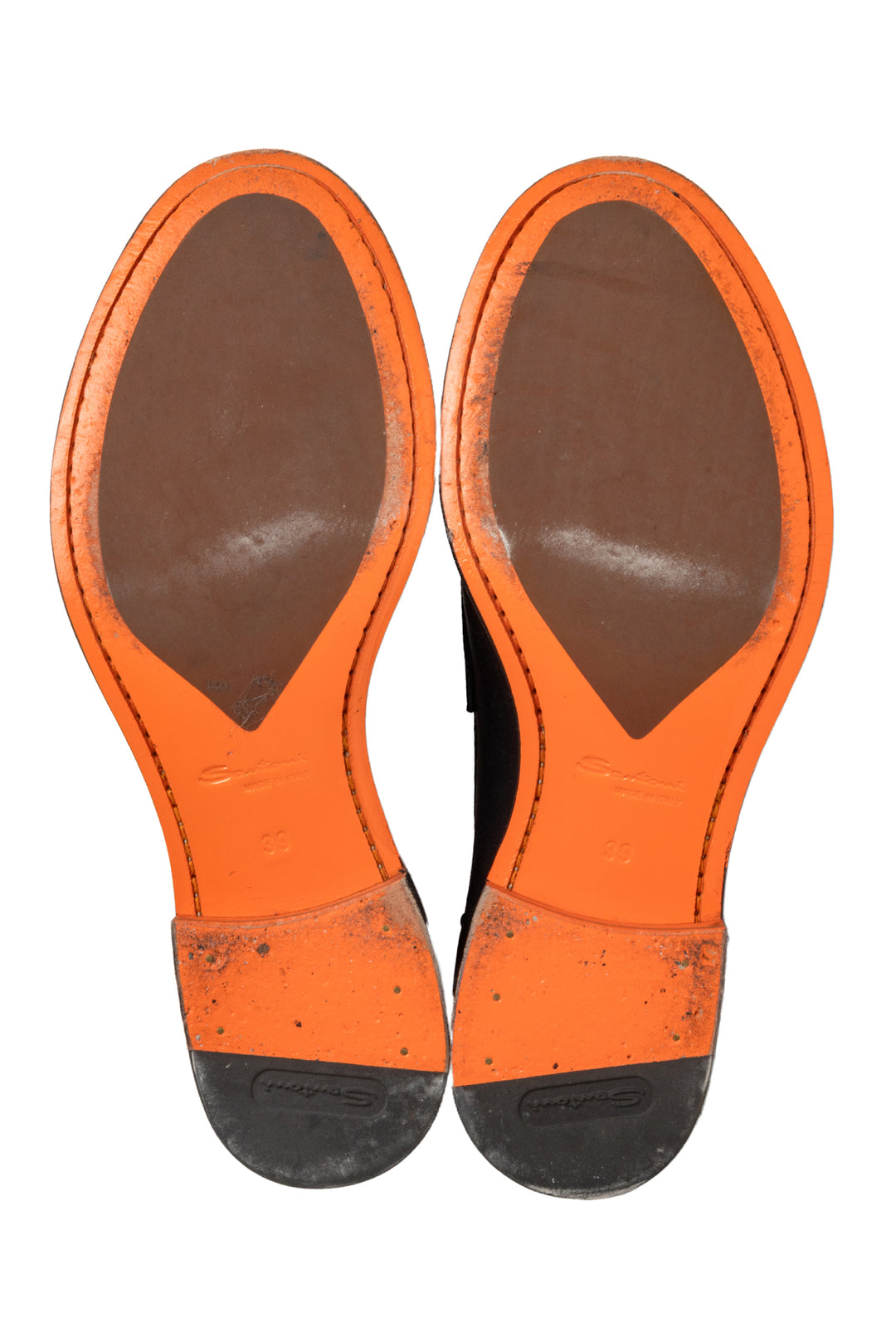 Santoni Size 39 Leather Loafers