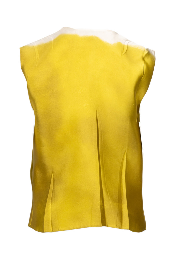 Prada Size 4 2023 Silk Two Tone Sleeveless Tops