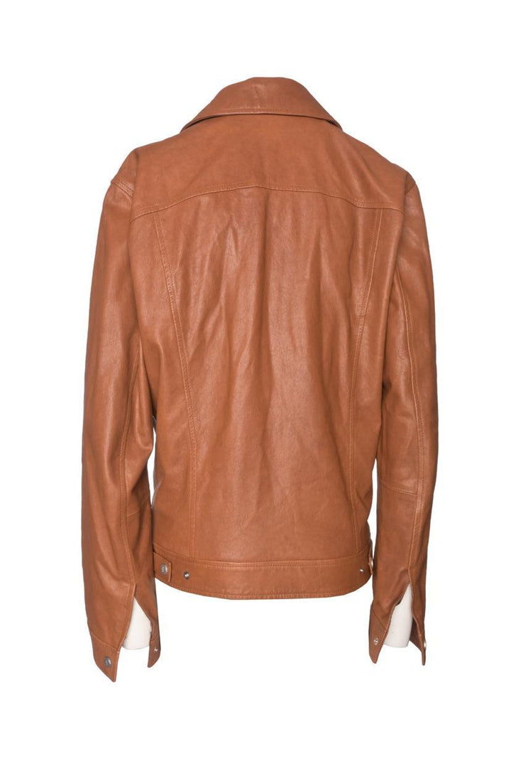 Eleventy Size 42 Men's Calf Leather Trucker Jacket