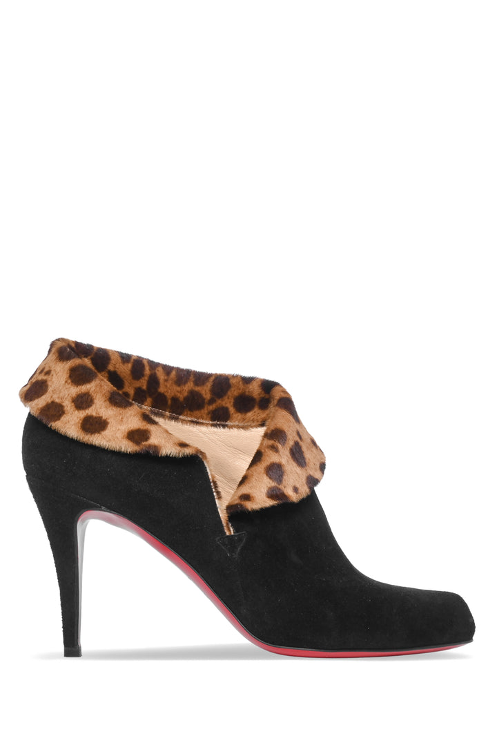 Christian Louboutin Size 40 Leopard Print Pony Hair Ankle Boots