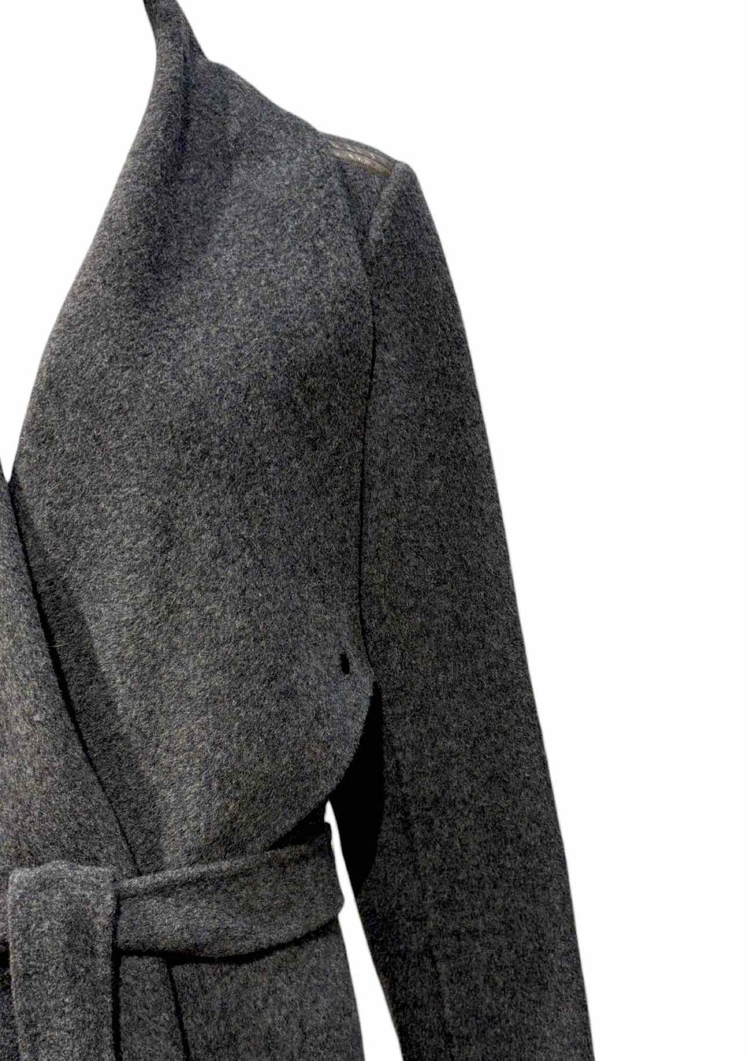 Vince Size L Wool Blend Leather Trim Coat