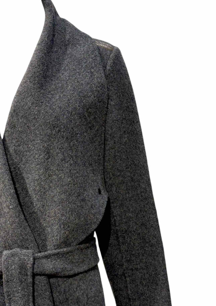 Vince Size L Wool Blend Leather Trim Coat