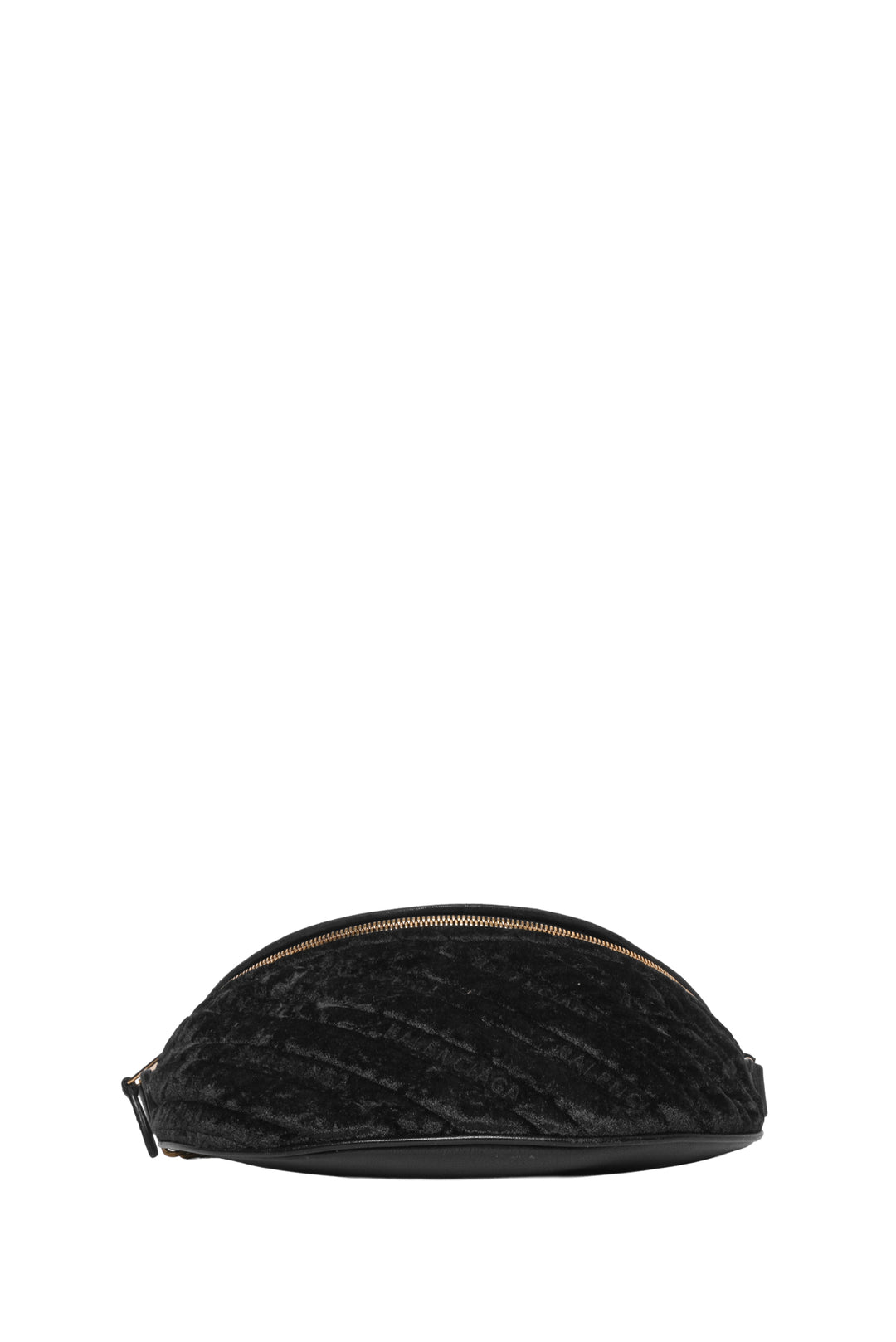 Balenciaga Crushed Velvet Logo Embossed Souvenir Belt Bag