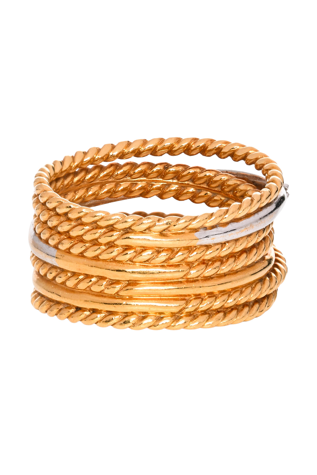 David Yurman Size 6.5 18K Yellow Gold Diamonds Crossover Ring