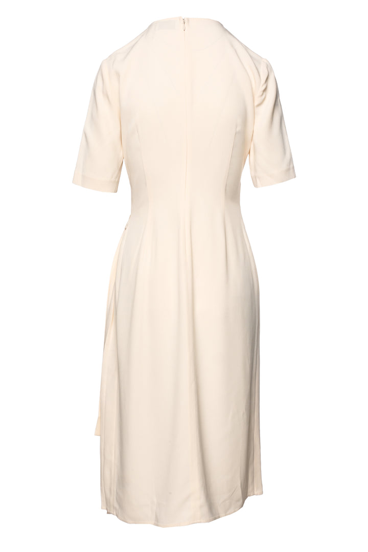 St. John Size 4 Short Sleeve Pleated Midi Dress