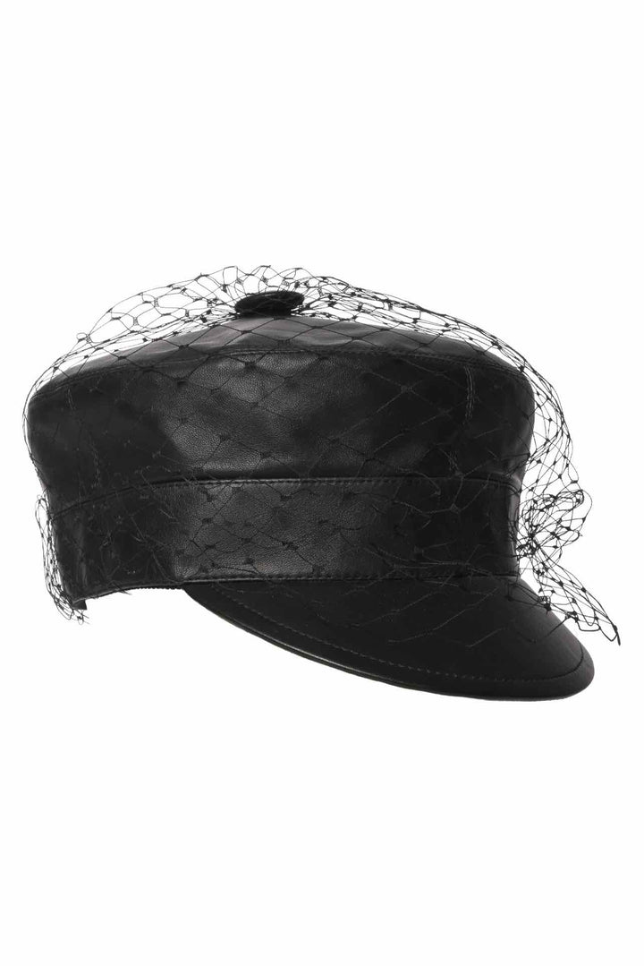 Dior Size 58 Newsboy Leather Mesh Overlay Hat