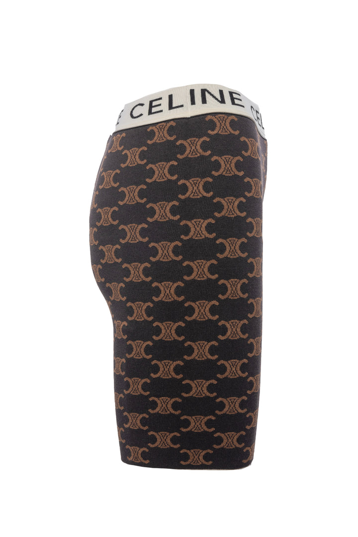 Celine Size S Logo Knit Biker Shorts