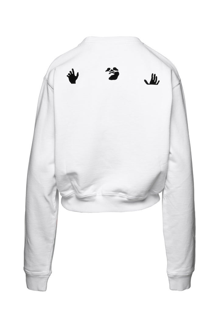 Off White Size S Cropped Boyfriend Sweatshirt
