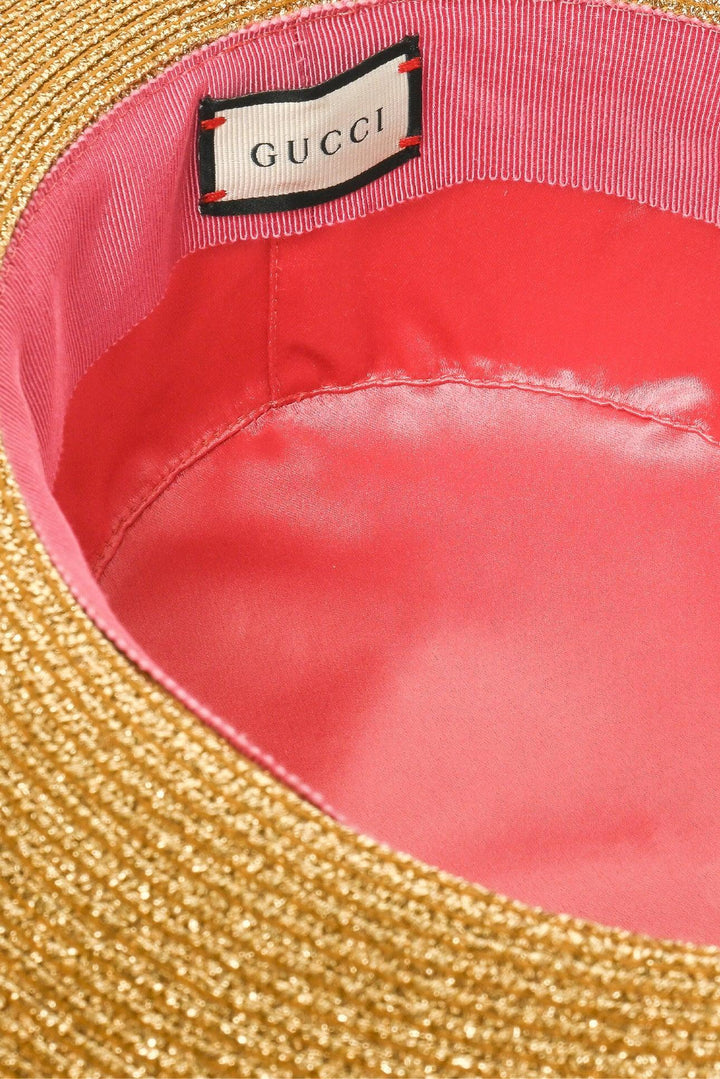 Gucci Size M Grosgrain Ribbon Woven Sparkle Hat