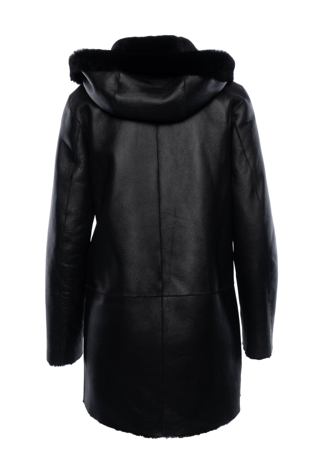 Sandro Size 0 Hooded Reversible Shearling Coat