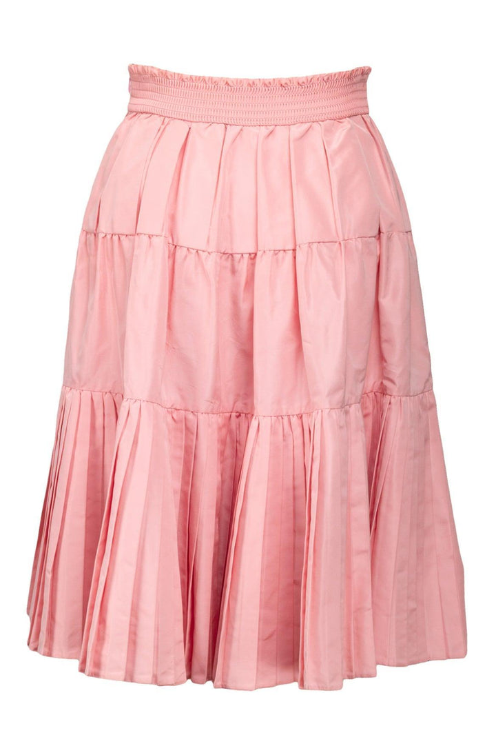 Prada Size 4 2019 Tiered Pleated Silk Skirt