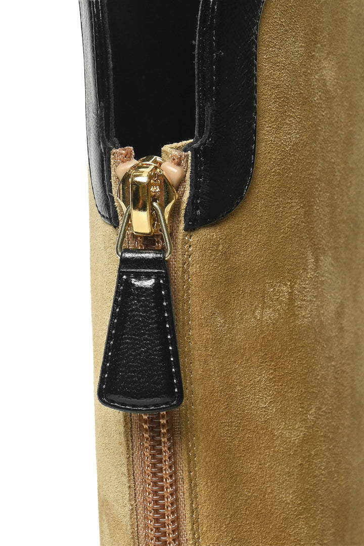 Chanel Size 40 Suede & Leather Mid-Calf Boots