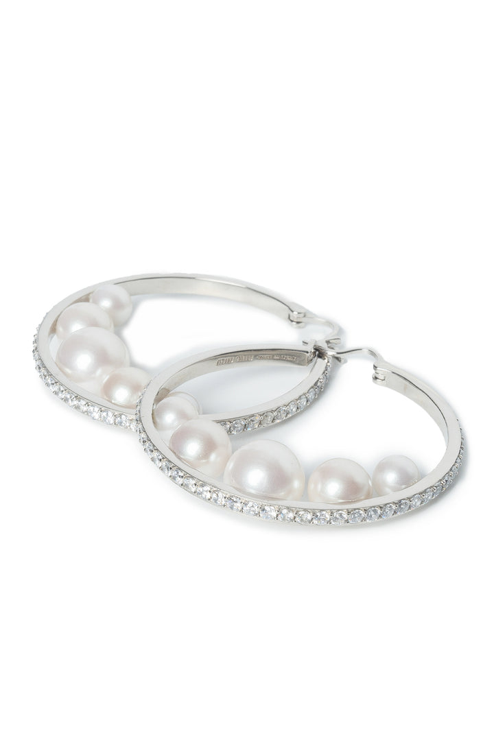 Miu Miu Faux Pearl & Crystal Earrings