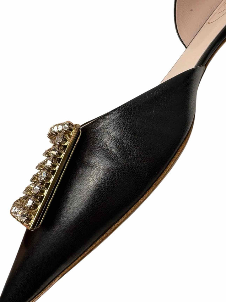 Roger Vivier Crystal Embellished D'Orsay Size 40 Flats