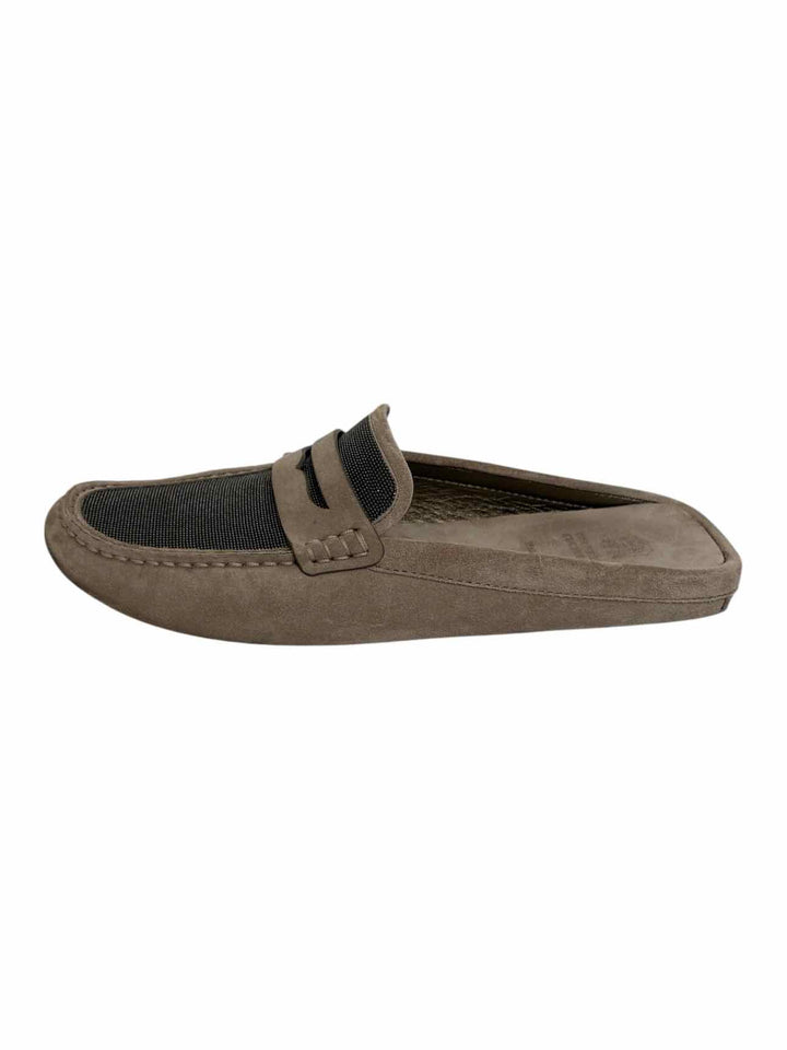 Brunello Cucinelli Suede Driving Mules & Clogs