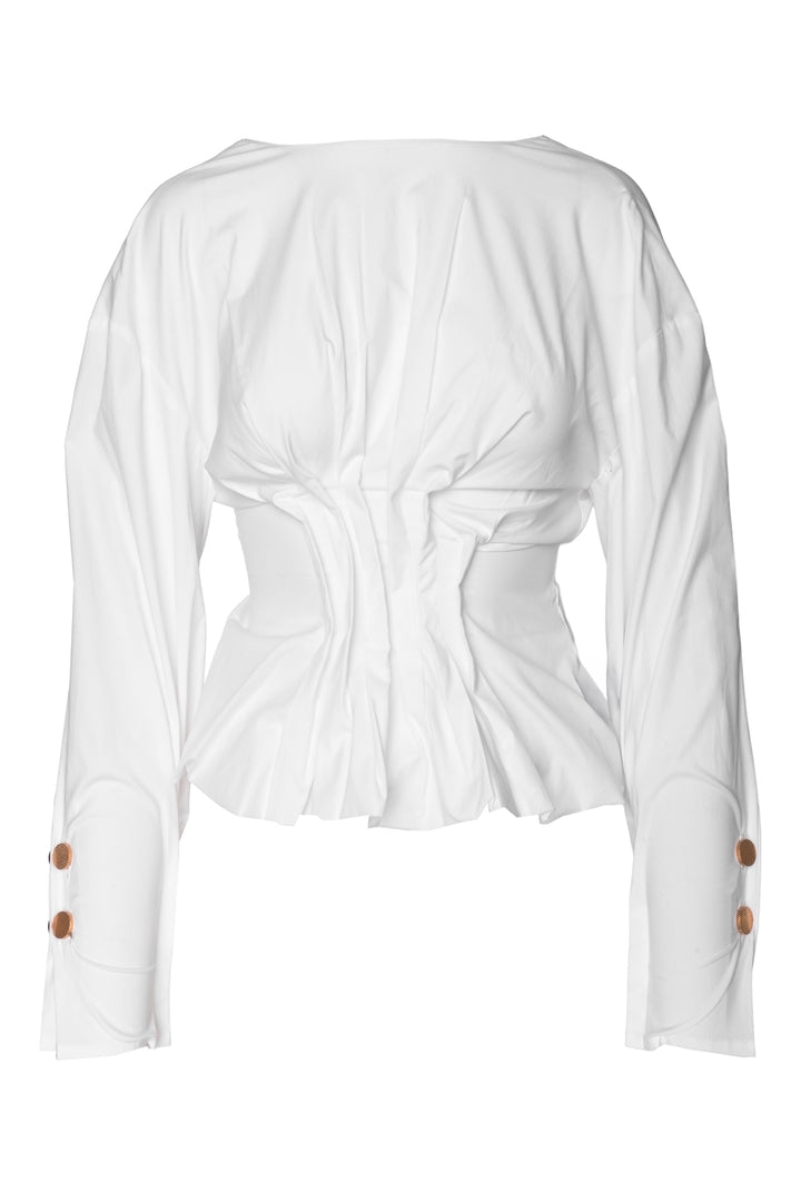 A.W.A.K.E Mode Size 34 Pleated Front Peplum Tops
