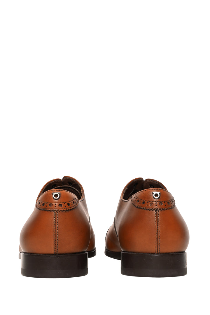 Salvatore Ferragamo Size 9 Men's Boston Ambre Cap-Toe Oxfords