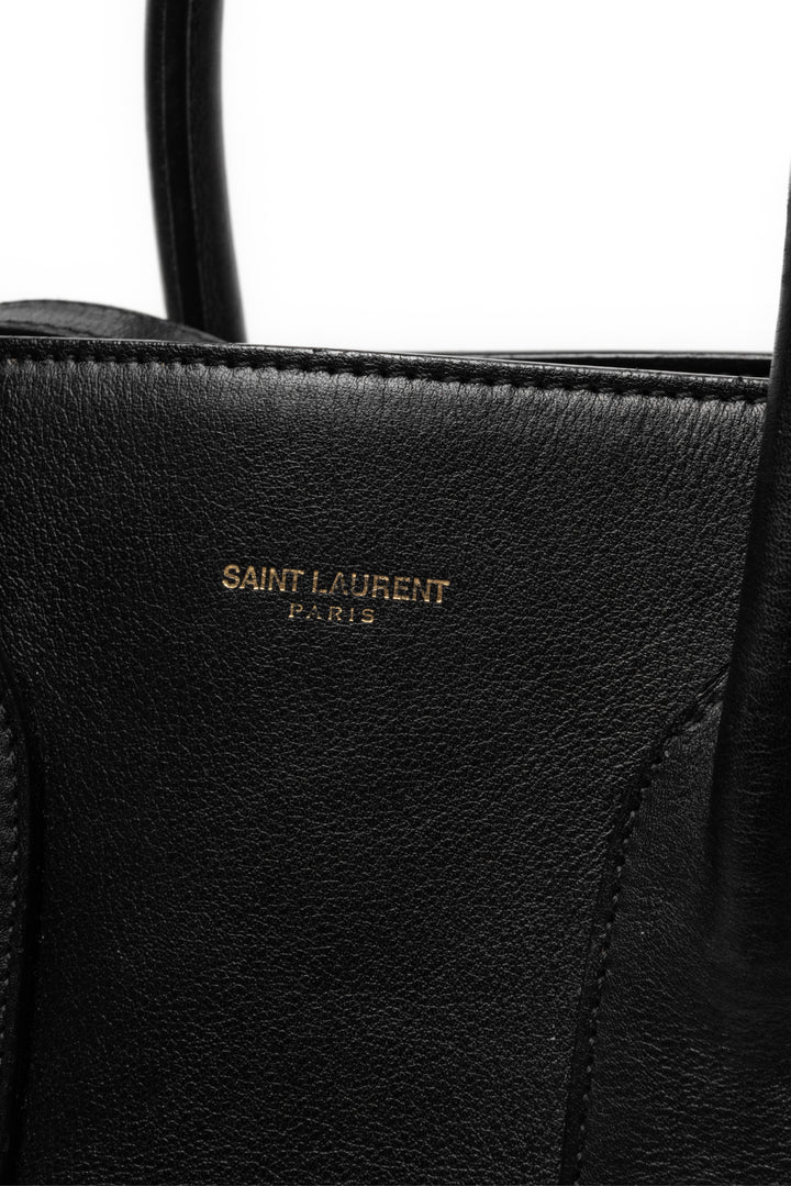 Saint Laurent Medium Smooth Leather & Suede Supple Sac De Jour Tote