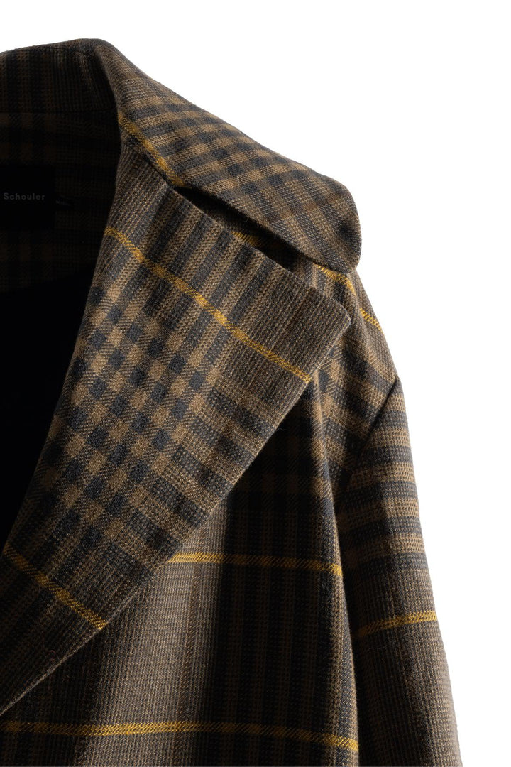 Proenza Schouler Size 8 Plaid Oversized Wool Coat