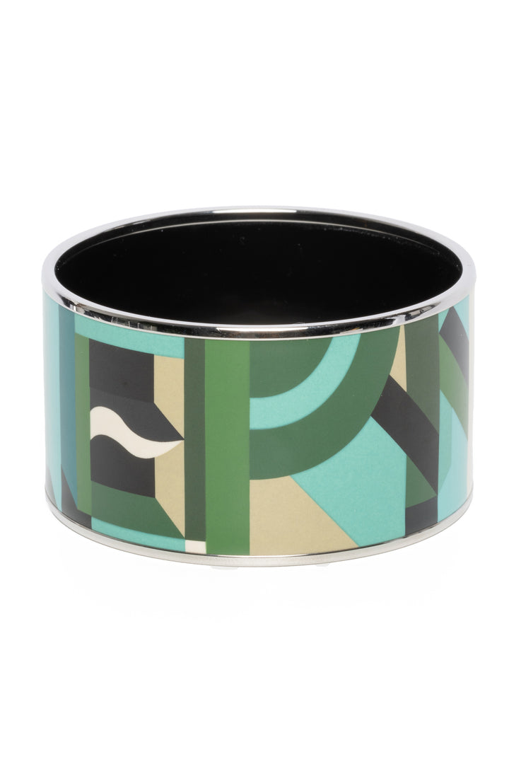 Hermes Extra Wide Enamel Bangle Bracelet