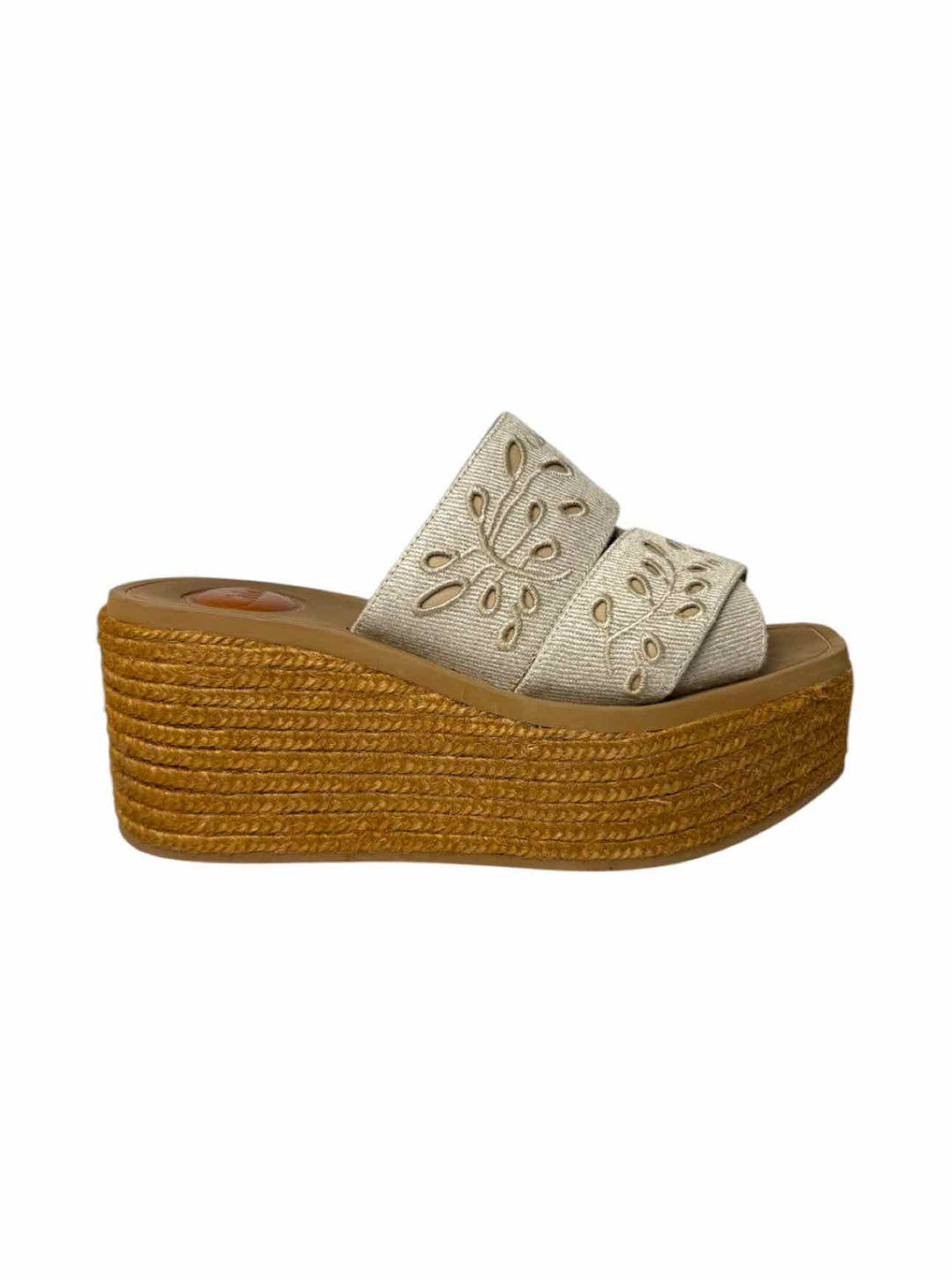 Chloe Size 36 Woodu Platform Espadrille Sandals