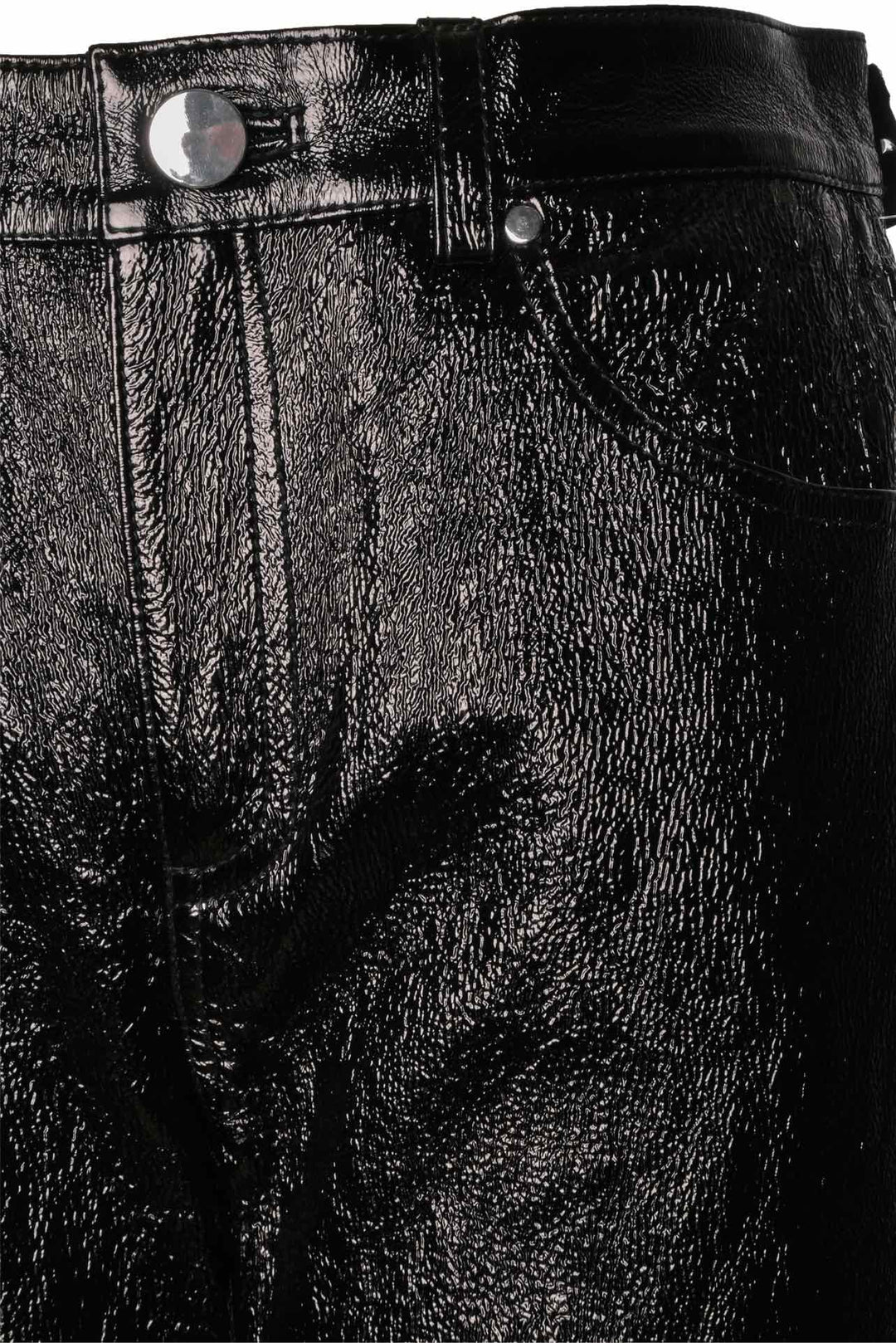 NBD Size S Crinkled-Finish Bonded Patent Leather Pants