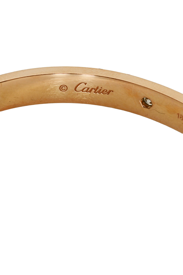 Cartier 18K Rose Gold Love 4  Diamond Bracelet